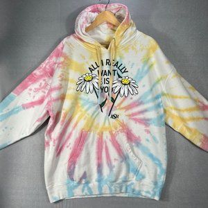 BSR by Samii Ryan Adults Tie Dye Hoodie XXL PInk All I Really Want is You Casual